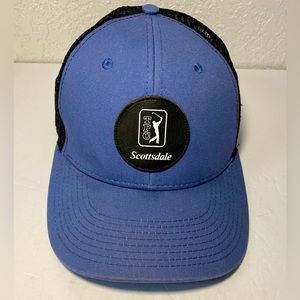 PGA Scottsdale Arizona Hat Blue and Black Mesh Cap Golf Adjustable SnapBack OSFM